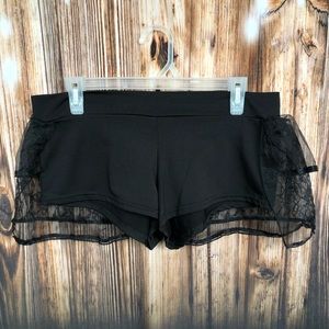 Spirit Halloween Black Shorts with Ruffle Tutu Butt